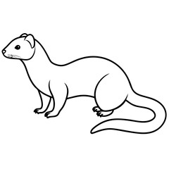 Minimalist Ferret Line Art Vector
