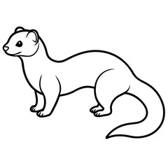 Minimalist Ferret Line Art Vector