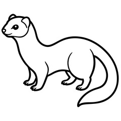Minimalist Ferret Line Art Vector