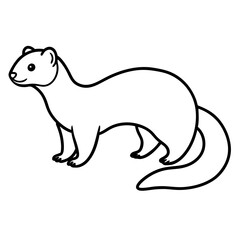 Minimalist Ferret Line Art Vector