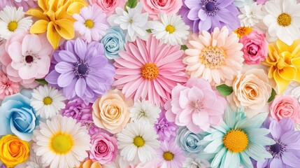 Fototapeta premium Revival of spring blooms a serene tapestry of vibrant flowers in nature's embrace