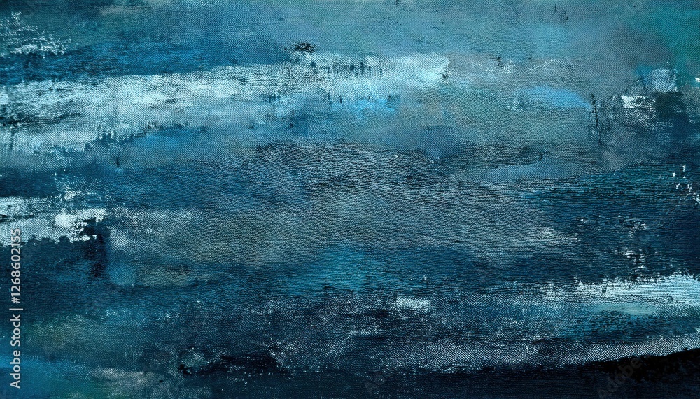 Leinwandbilder abstract blue texture with dark gradient clouds and soft atmospheric reflections on canvas