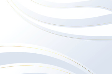 Abstract grey smooth wave on a white background. Dynamic sound wave. Design element. Vector illustration.