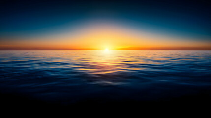 Obraz premium Vibrant Ocean Sunset: Dark Blue and Orange Hues