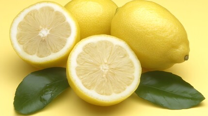 Juicy Lemons and Lush Green Leaves