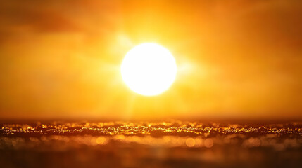 Vibrant Orange Sunset Over Calm Ocean Water