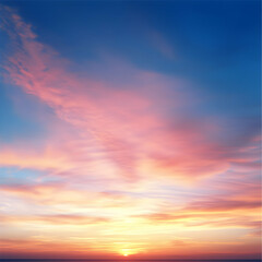 Obraz premium Vibrant Pink and Orange Sunset Over Calm Ocean