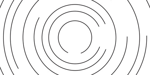 Set of line in circle form. Isolated thin line spiral goes to edge of canvas.