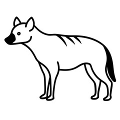 Minimalist Hyena Line Art Vector