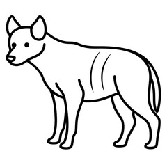 Minimalist Hyena Line Art Vector
