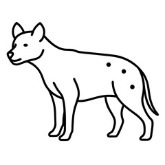 Minimalist Hyena Line Art Vector