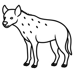 Minimalist Hyena Line Art Vector