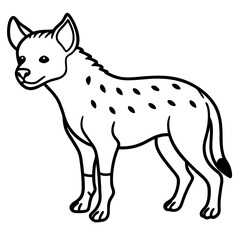 Minimalist Hyena Line Art Vector