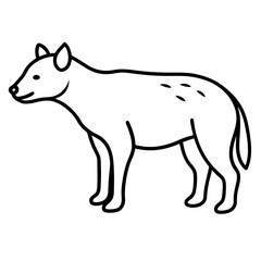 Minimalist Hyena Line Art Vector