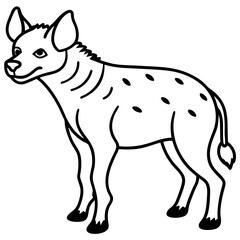 Minimalist Hyena Line Art Vector