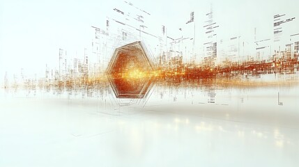 Abstract Hexagonal Structure Data Stream Visualization