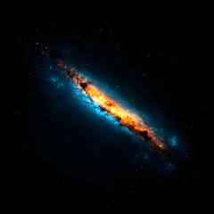 Fototapeta premium Vibrant Spiral Galaxy in Dark Space