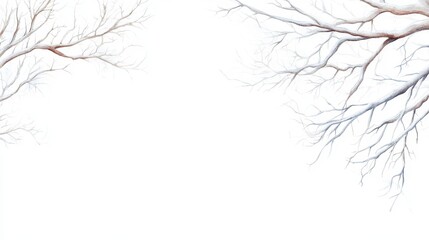 Fototapeta premium Delicate Tree Branches Casting Subtle Shadows in Natural Abstract Art