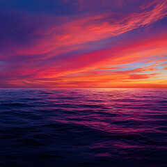 Obraz premium Vibrant Sunset over Calm Ocean