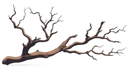 Intricate Shadow of a Natural Tree Branch with Detailed Smooth Texture and Form