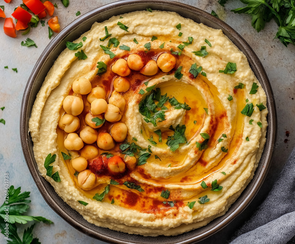 Wall mural A plate of hummus