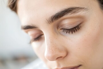 A close-up of a sleepy eye, with the eyelids slightly drooping, indicating tiredness or drowsiness.