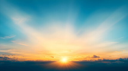 Vibrant Sunset Sky with Golden Rays