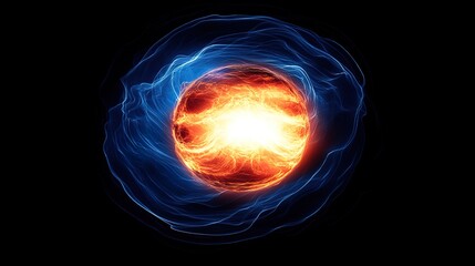 Glowing sphere with swirling energy, revealing Earth's mantle mysteries and hidden geological forces.