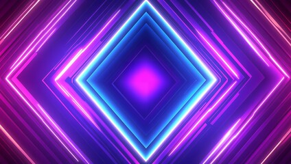 Fototapeta premium Abstract Neon Lights Purple Pink Blue Glowing Square Background Design