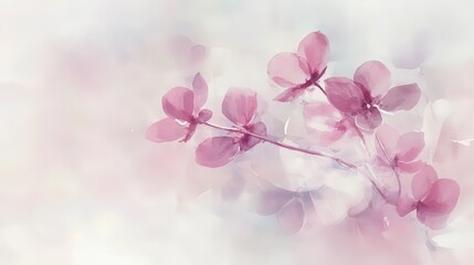 Fototapeta premium Soft watercolor flowers in pastel hues, evoking gentle beauty and serenity.