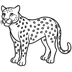 Minimalist Jaguar Line Art Vector