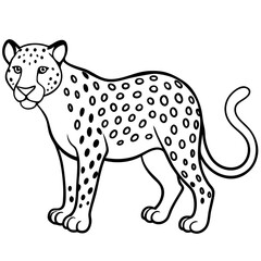 Minimalist Jaguar Line Art Vector