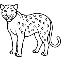 Minimalist Jaguar Line Art Vector