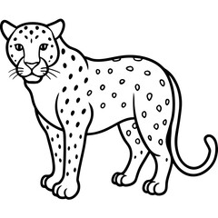 Minimalist Jaguar Line Art Vector