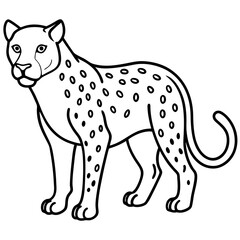 Minimalist Jaguar Line Art Vector