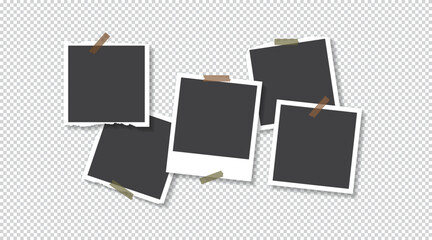 Photo frame collection with blank place with tape