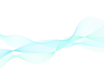 ウェーブ・曲線のベクターイラスト背景 水色 グリーン シンプル 波 