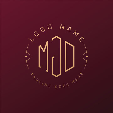 Luxury MJD Logo Design, Elegant Letter MJD Monogram Logo. Minimalist Polygon MJD Logo Design Template