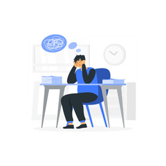 Stress Semi Flat Illustrations