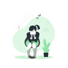 Stress Semi Flat Illustrations