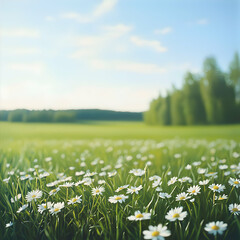 White Daisies in a Lush Green Field