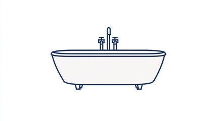 Simple outline of a modern bathtub