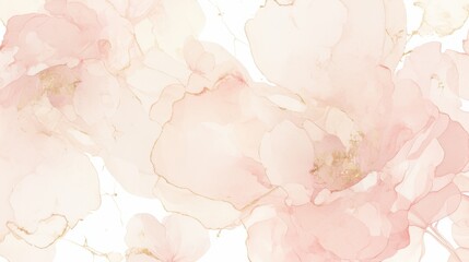 Abstract Blush Pink and Gold Watercolor Floral Background