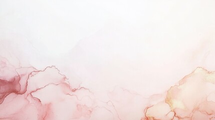 A soft, abstract watercolor painting featuring delicate pink and white hues, creating a serene and calming atmosphere.