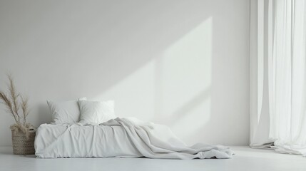 minimalist white bedroom interior design