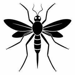 Minimalist Mosquito Silhouette Vector