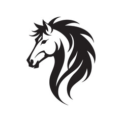 Stylized Horse Head Silhouette Vector Art Design