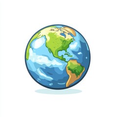 Fototapeta premium Flat earth concept illustration with earth protection icon in simple vector design on white background