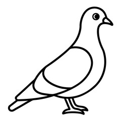 Minimalist Pigeon Line Art Vector