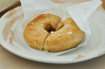 Bagel , almond Bagel or almond bread